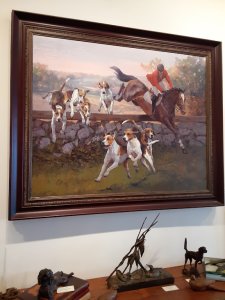 Hunting Scene Painting at a gallery in Charleston SC