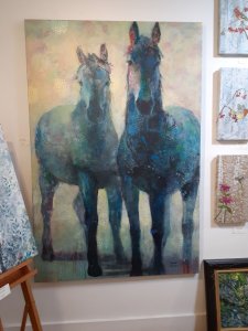 Horse painting at a gallery in Charleston SC