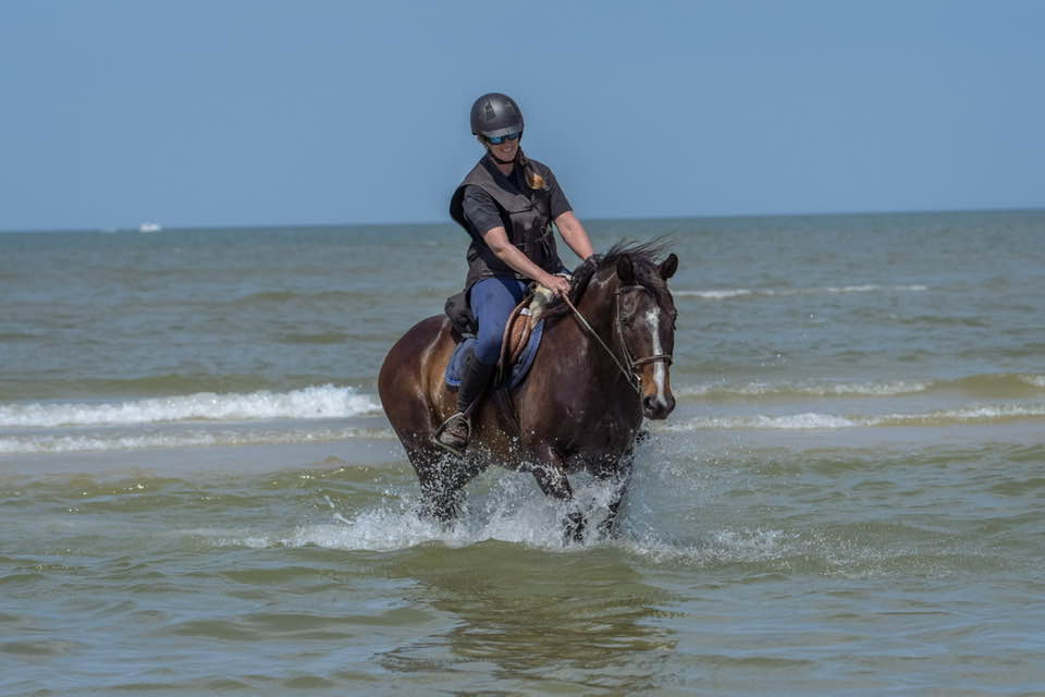 Amy with Coco, her OTTB adopted from ReRun, by Celestial Photography