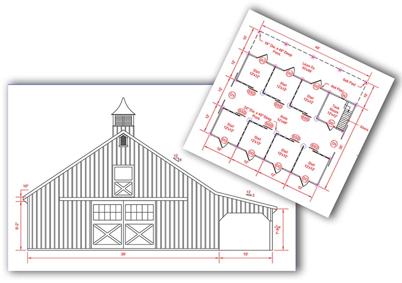 Horse Barn Plans - courtesy of Horizon Structures